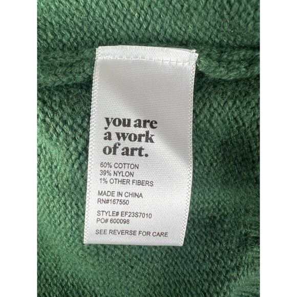 Darling Women Green 3/4 Length Sleeve Collared Knit Sweater Pullover Medium - Picture 5 of 13